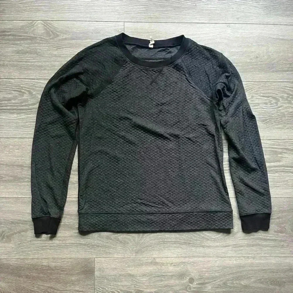 Lucy Quilted Charcoal Gray Activewear Athletic Yoga Sweatshirt Size M